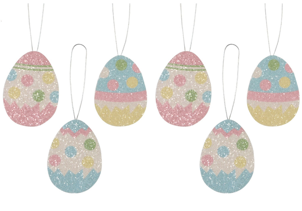 Bethany Lowe Polka Dot Tin Easter Egg Ornament Set of 6-Ornament-Oakview Collectibles